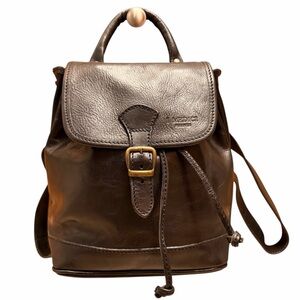 I Medici Leather Backpack Made in Italy Black
